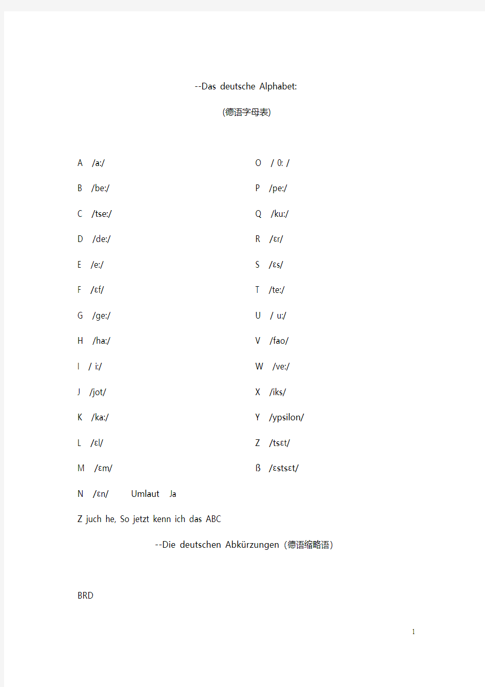 基础德语教学篇Das deutsche Alphabet