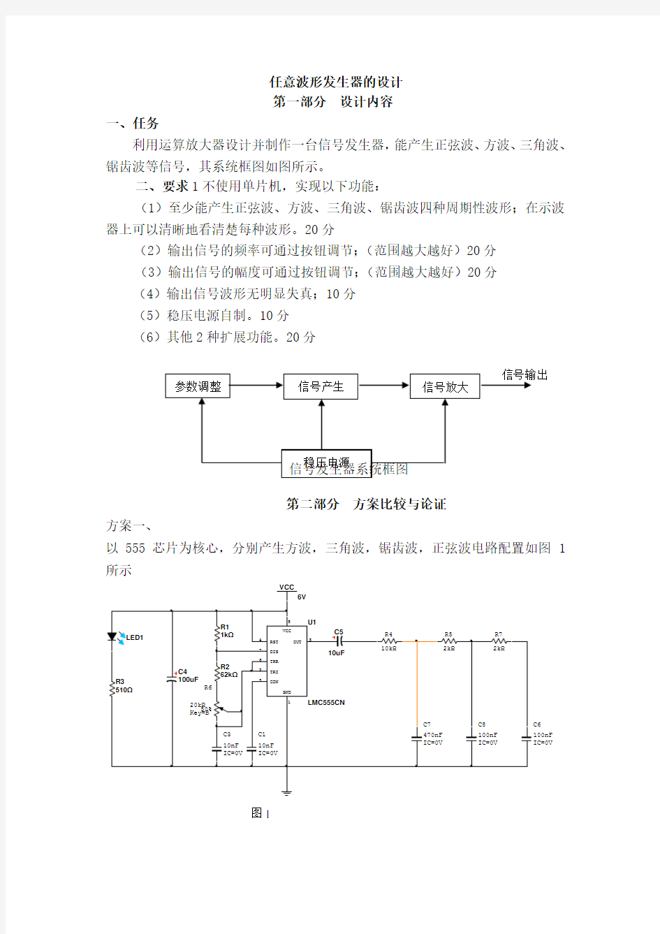 波形发生器实验报告1