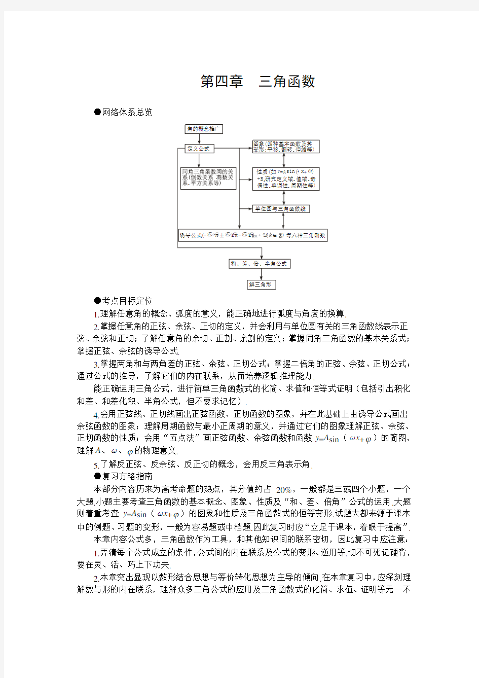 高考第一轮复习数学 ：4.1三角函数的概念、同角三角函数的关系、诱导公式教案(含习题及答案)