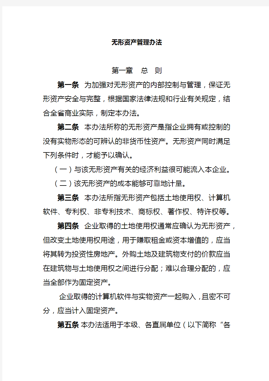 公司无形资产管理办法