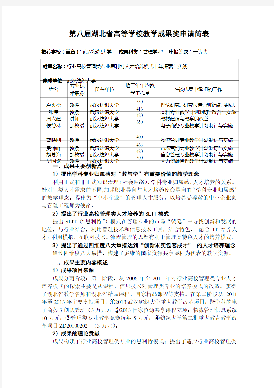 016-武汉纺织大学-03-夏火松-行业高校管理类专业“思利特”人才培养模式十年探索与实践