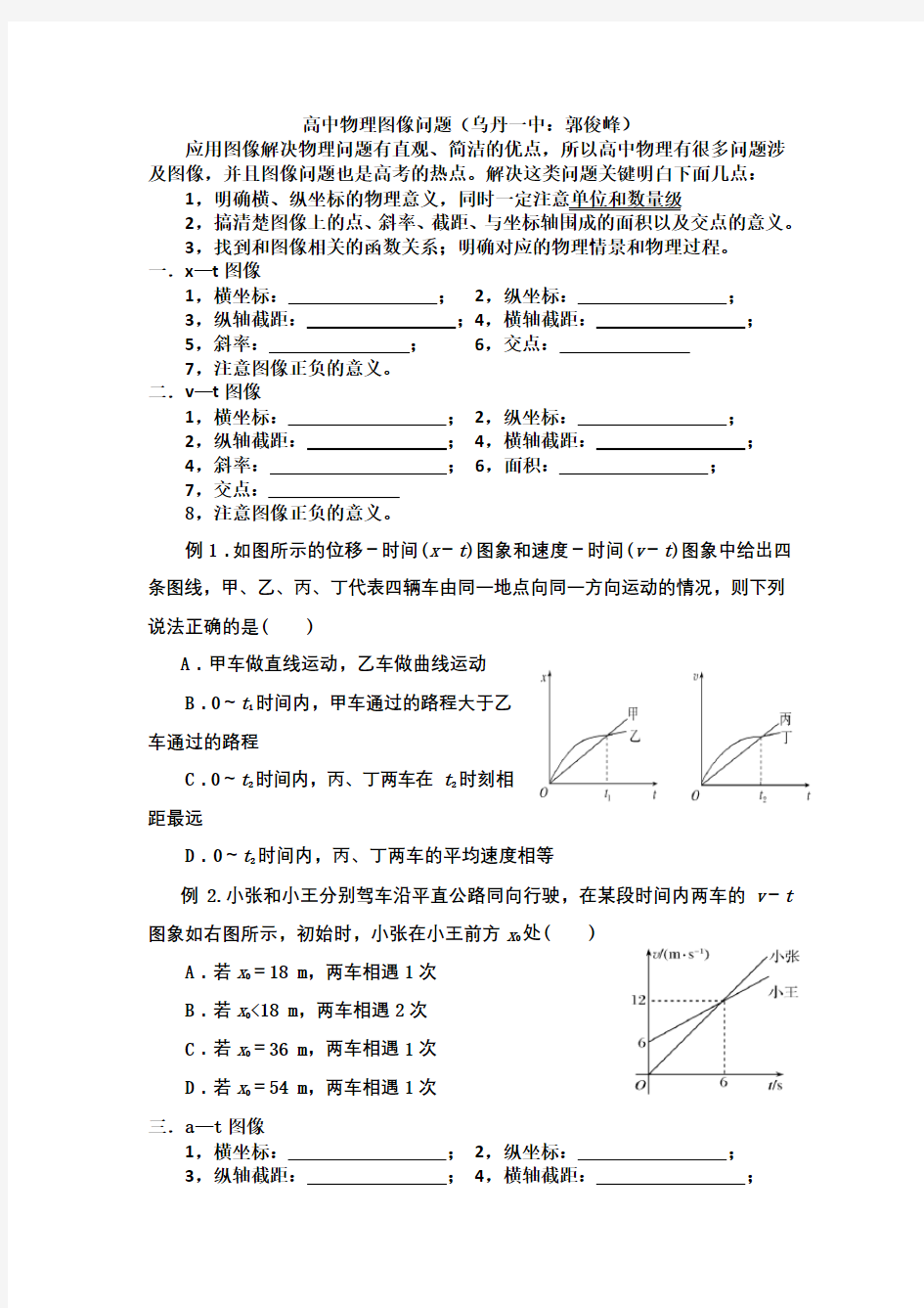 高中物理图像问题