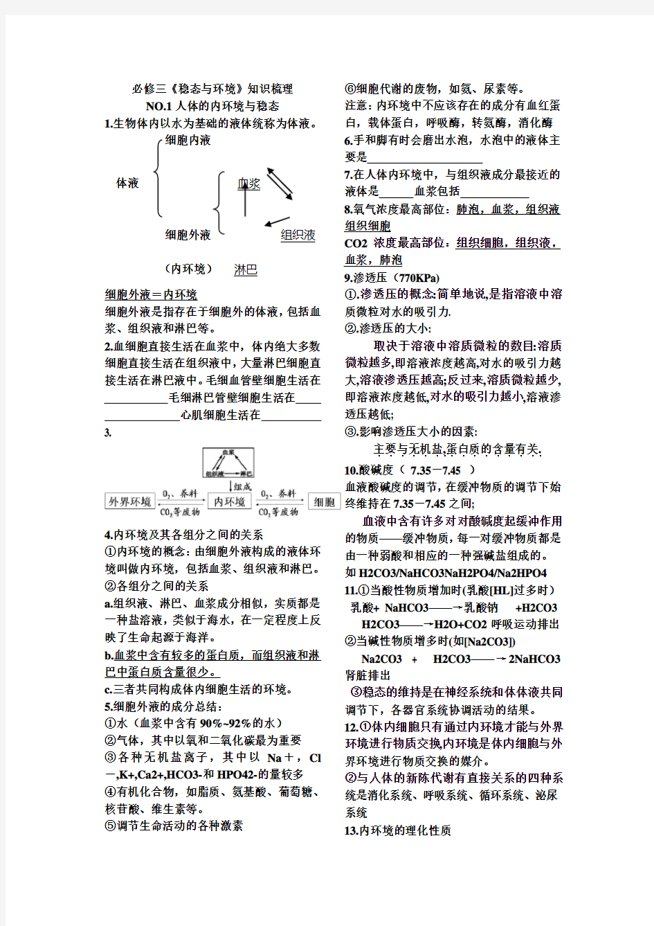 必修三生物知识点