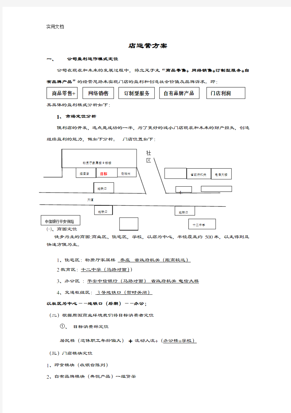 便利店店运营方案设计