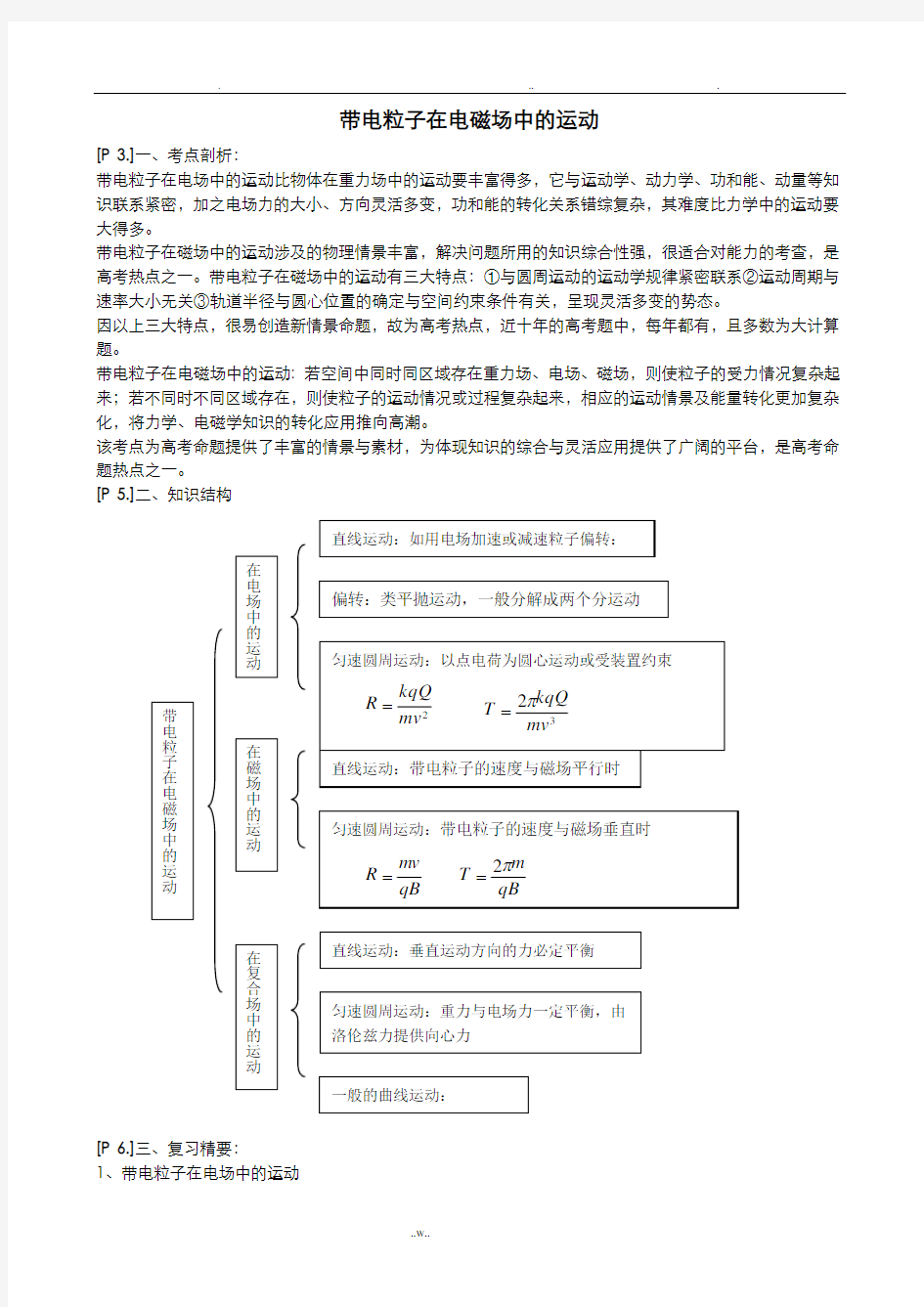 高中物理专题复习—带电粒子在电磁场中的运动(含答案)