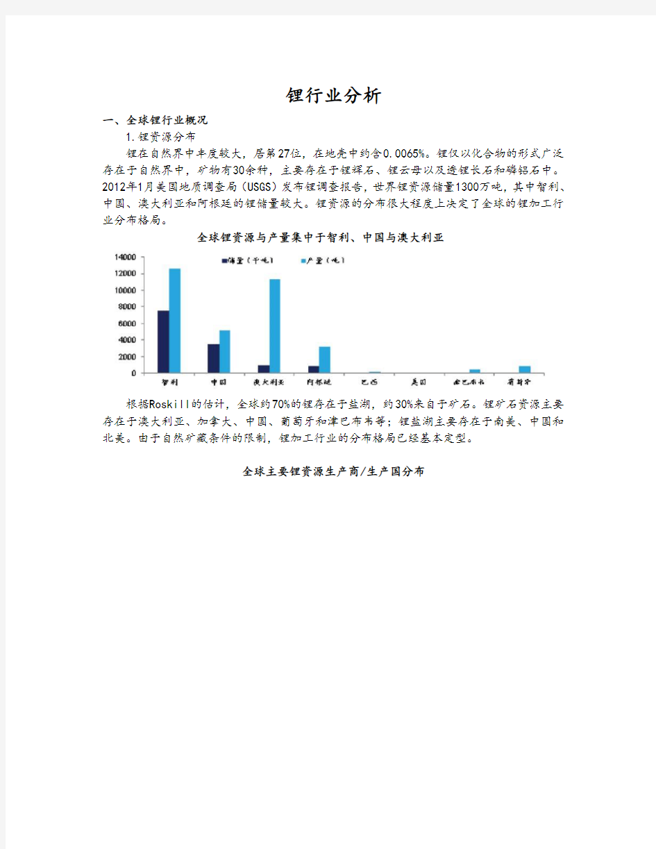 锂行业分析(DOC)