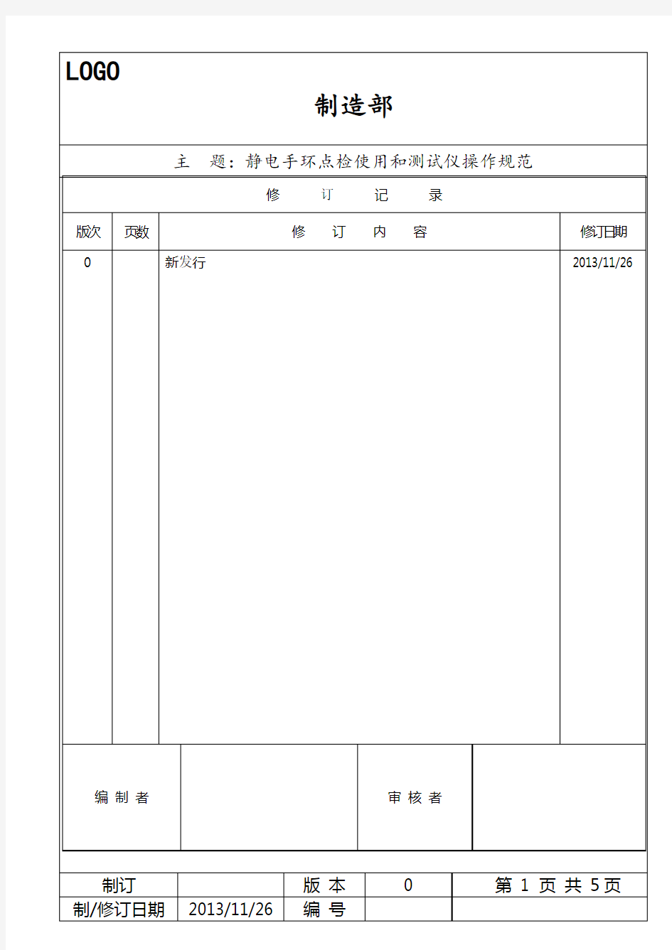 - 静电手环测试仪操作规范A