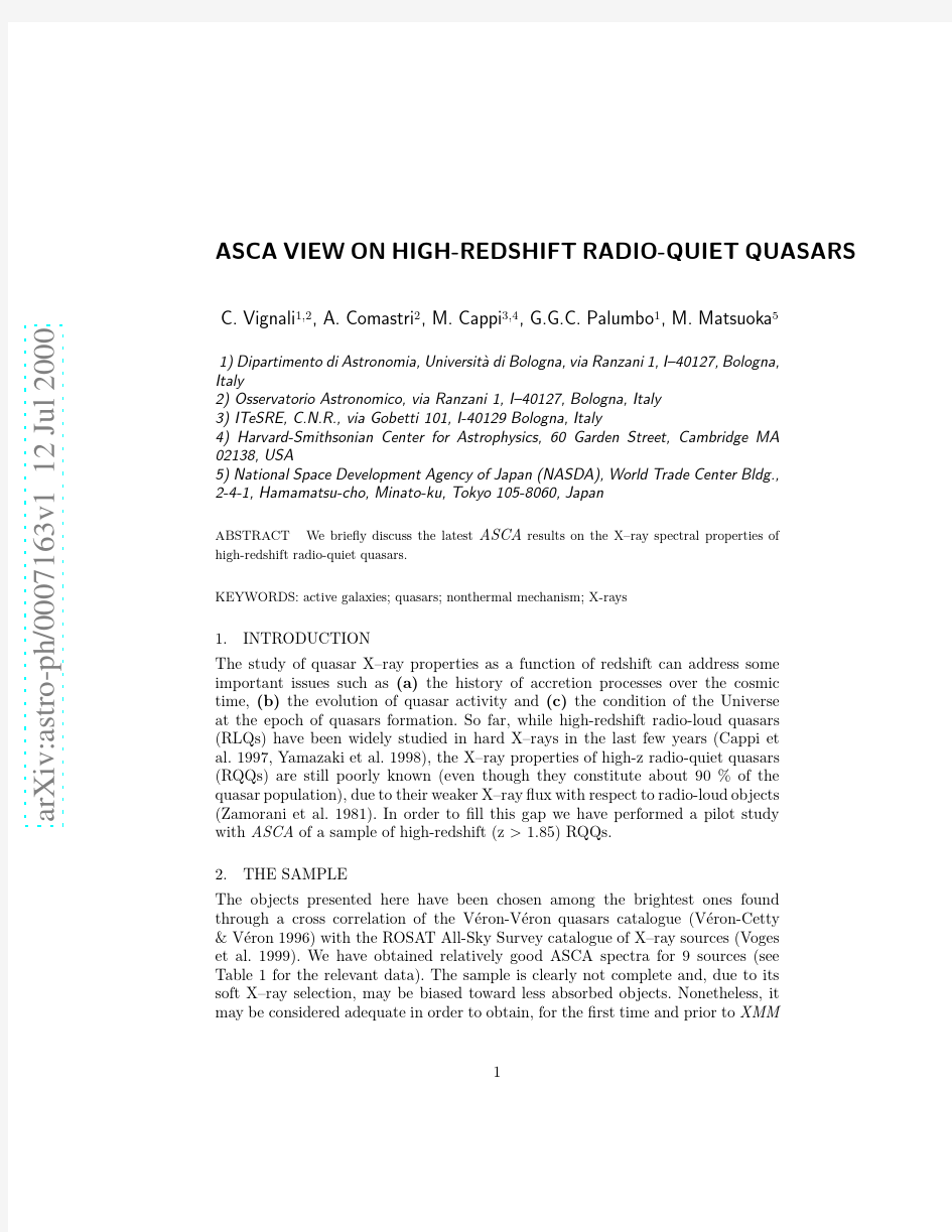 ASCA view on High-Redshift Radio-Quiet Quasars