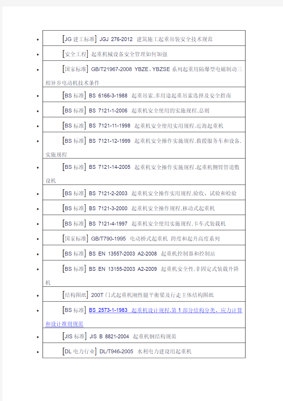 起重机标准