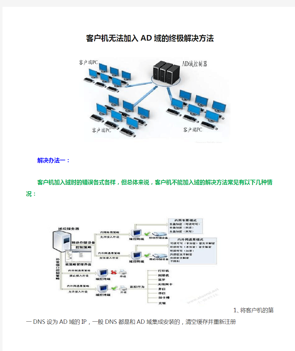 客户机无法加入AD域的终极解决方法