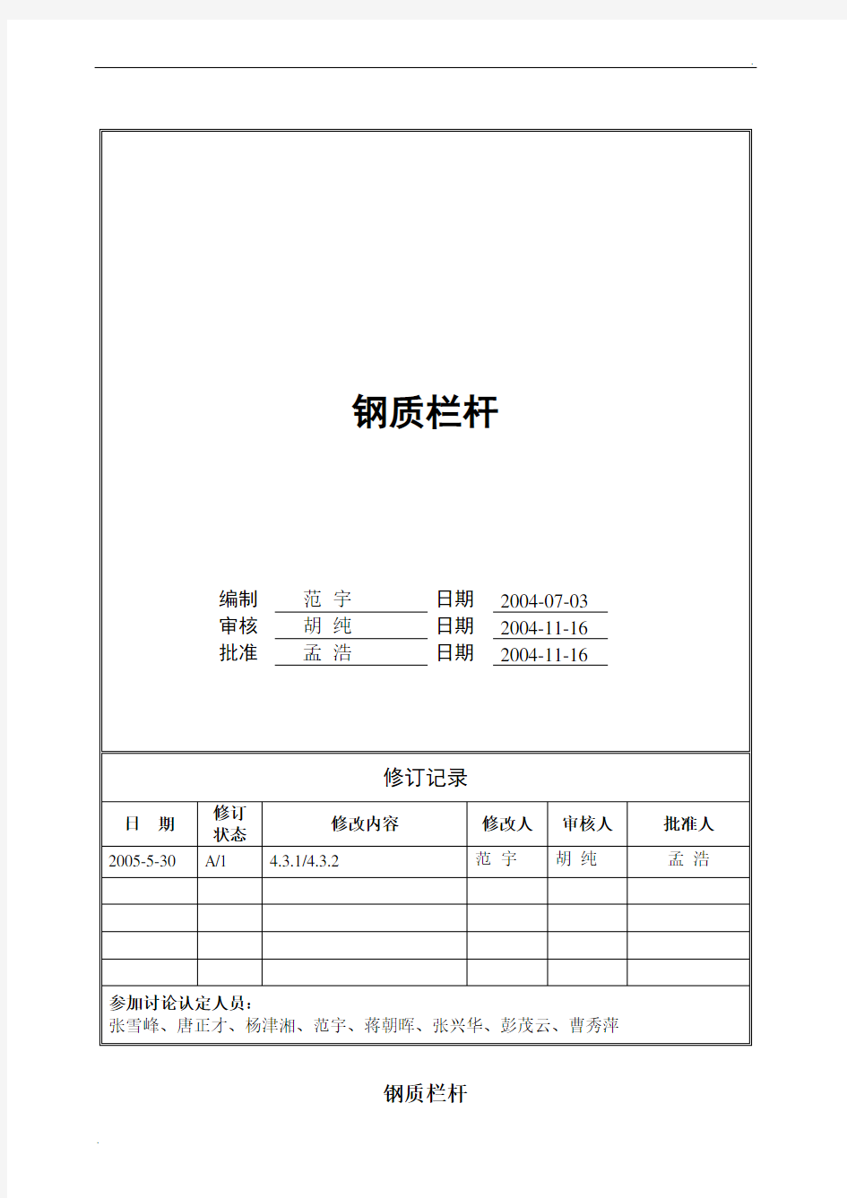 万科集团房地产统一技术标准-钢质栏杆