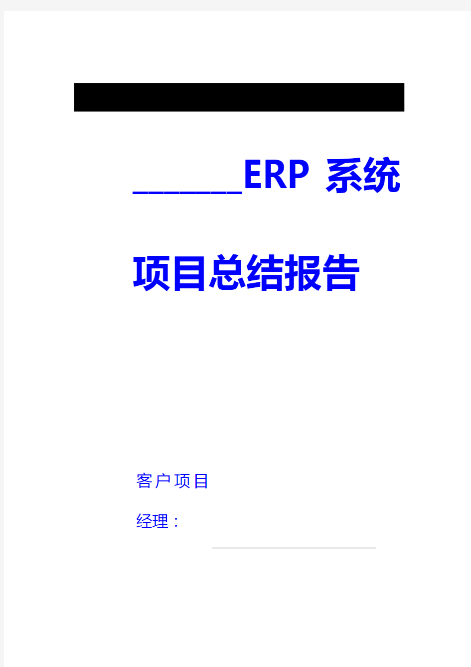 ERP系统项目总结报告