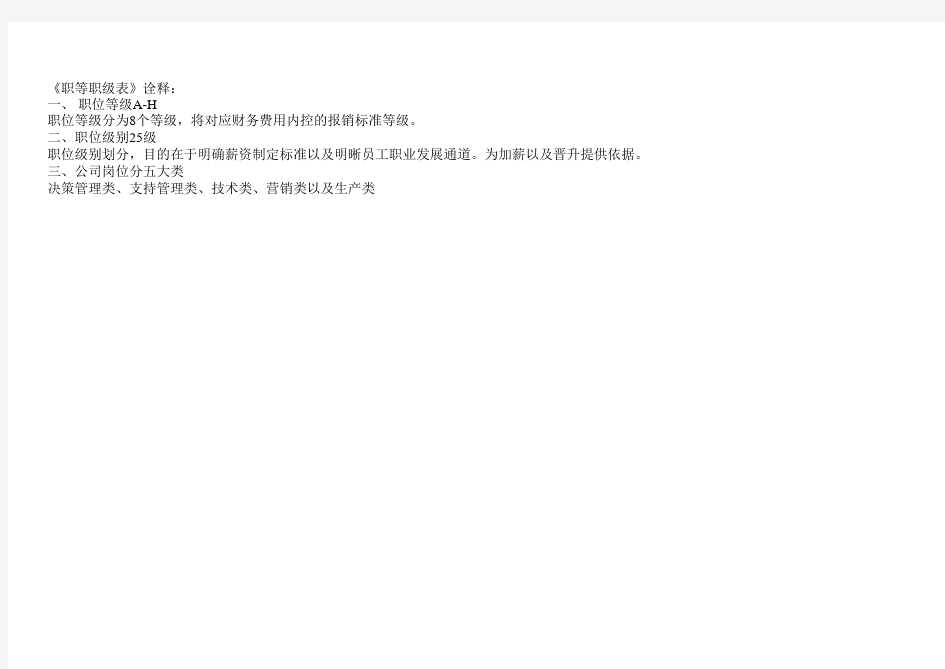 公司职等职级表 