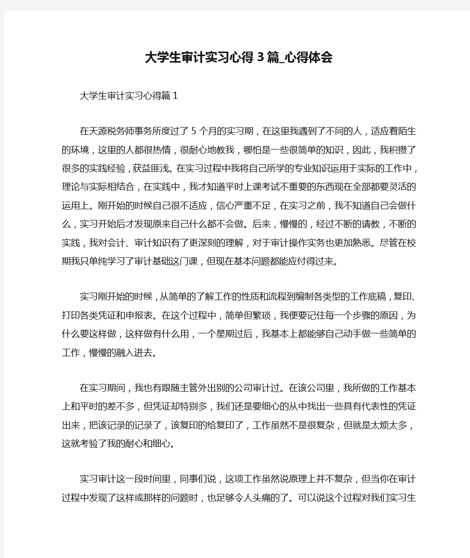 大学生审计实习心得3篇_心得体会.doc