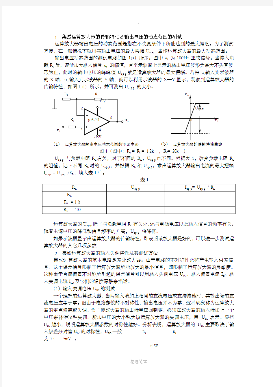 运放参数测试