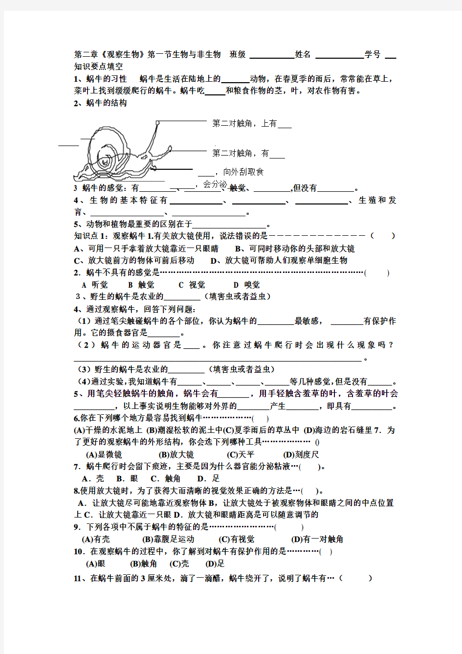 观察生物一生物与非生物