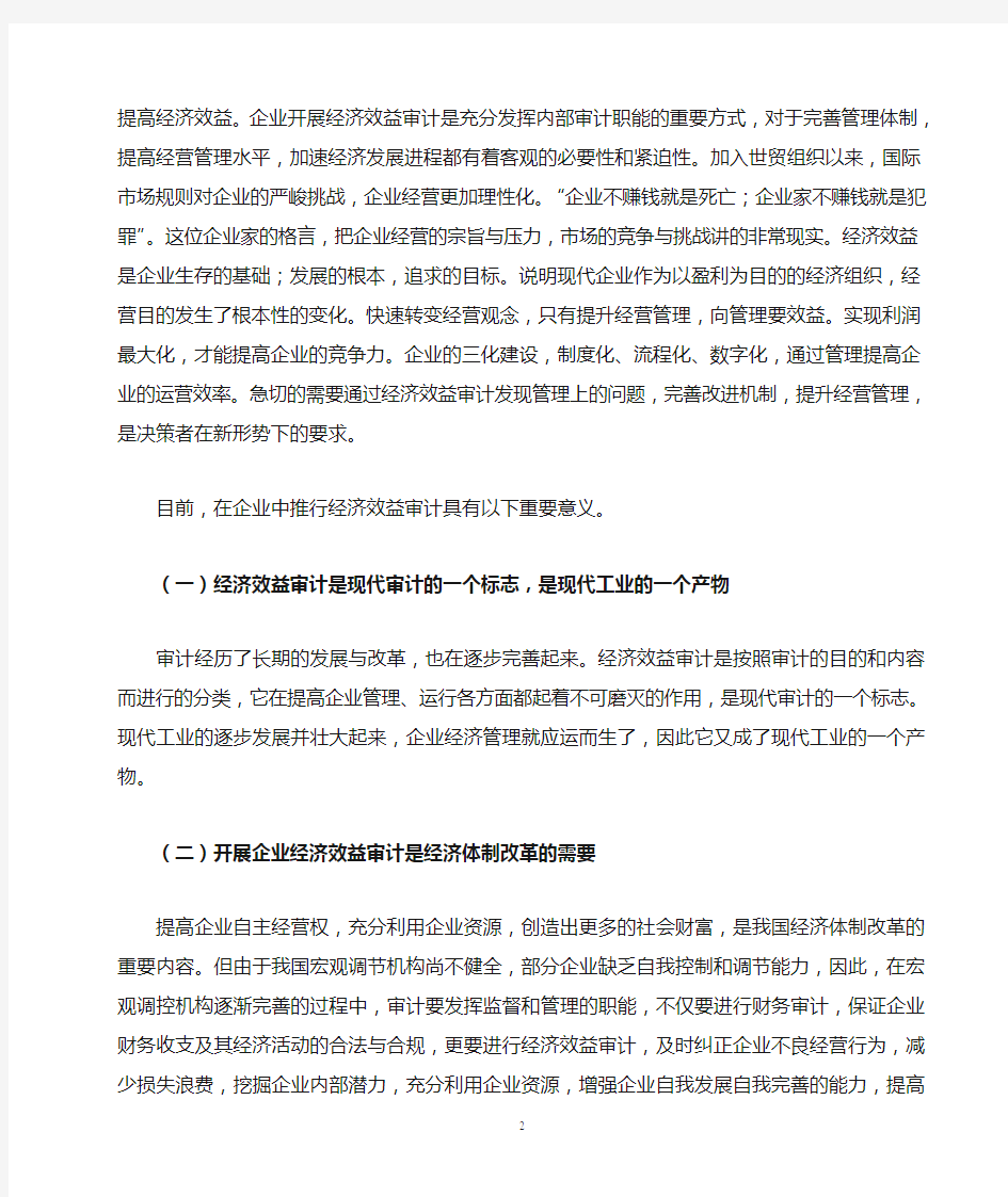 企业经济效益审计