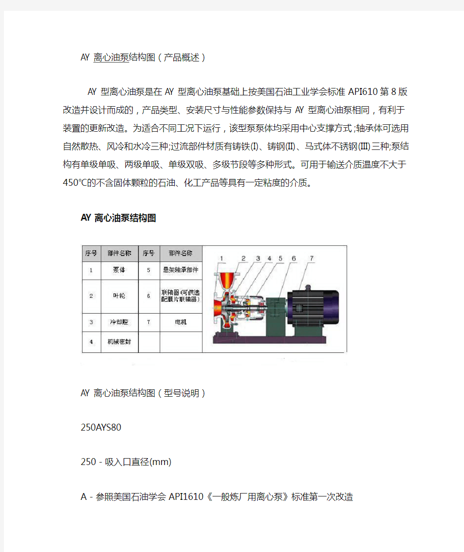 AY离心油泵结构图