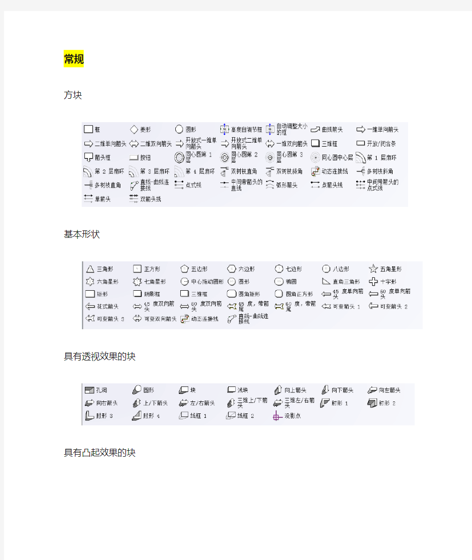 visio图形状元素一览(全)