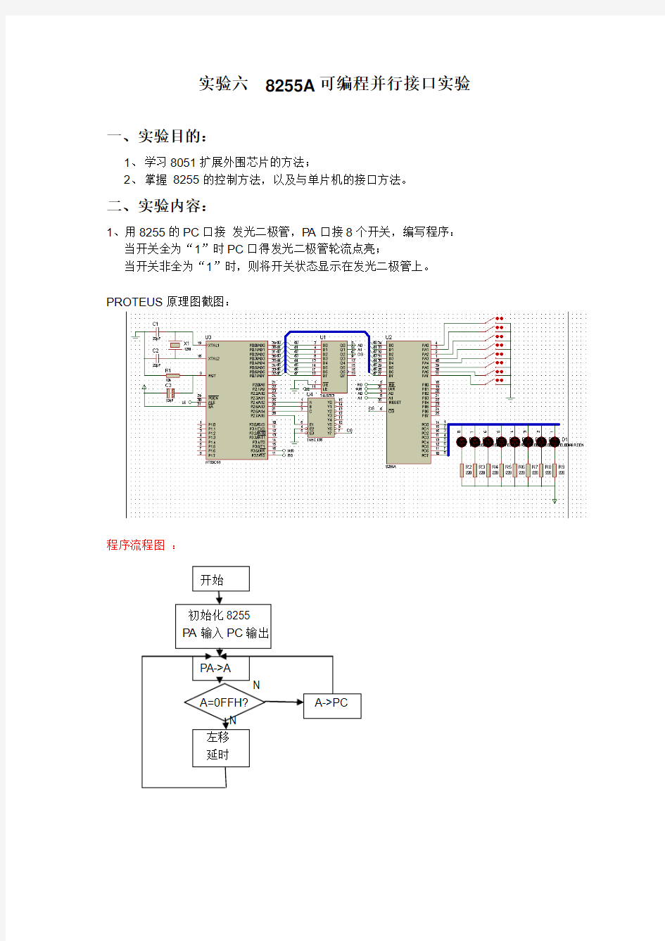 8255A可编程并行接口实验