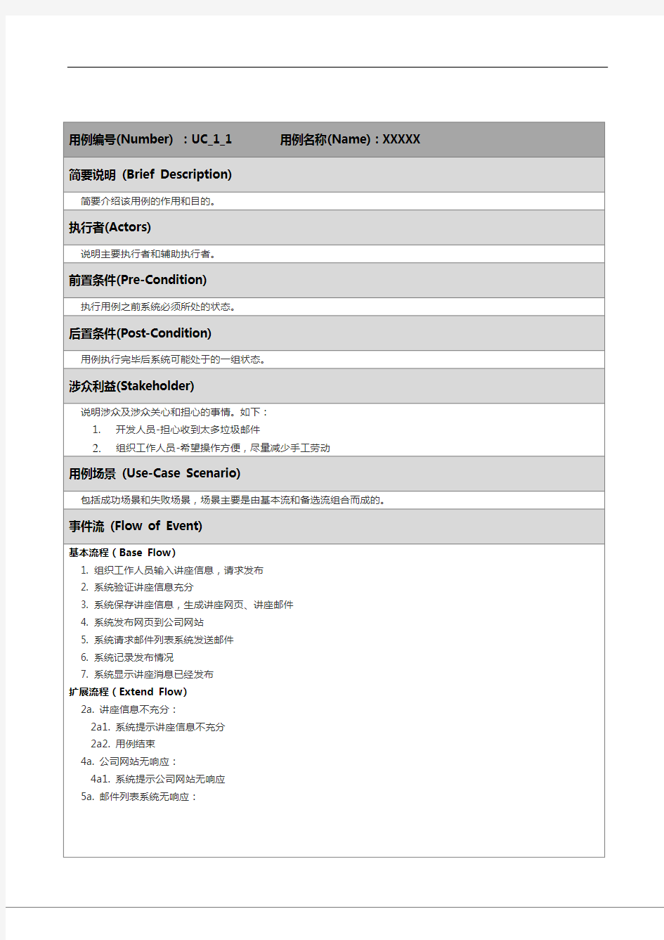 (完整word版)用例描述文档模板