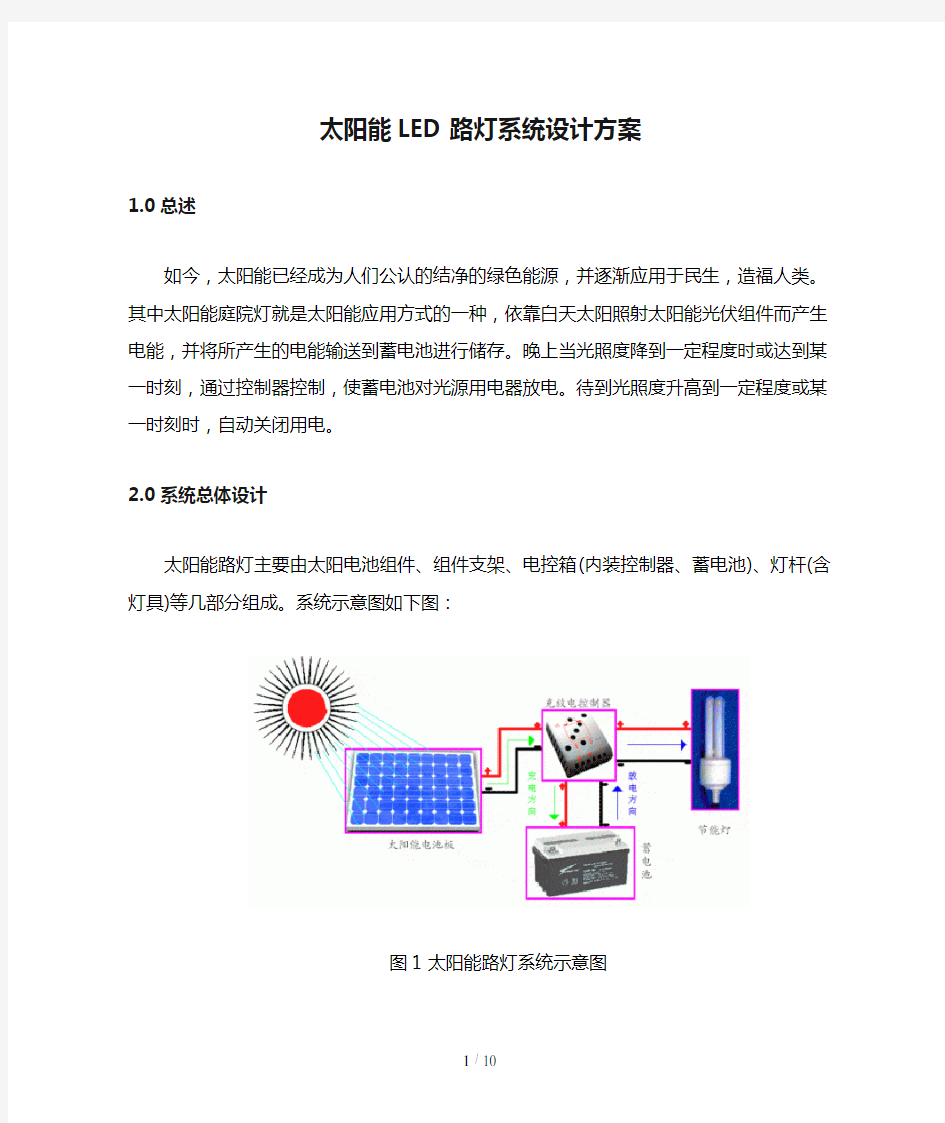 太阳能LED路灯系统设计方案