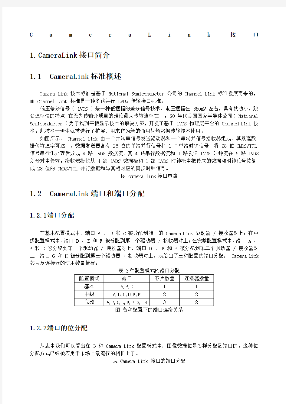 CameraLink接口时序控制