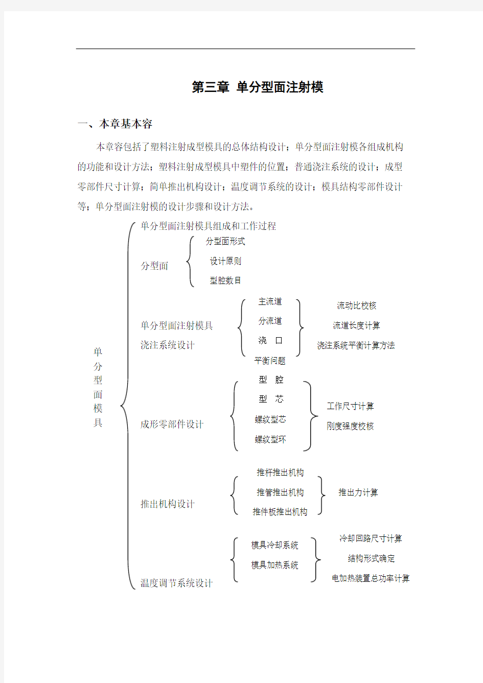 单分型面模具