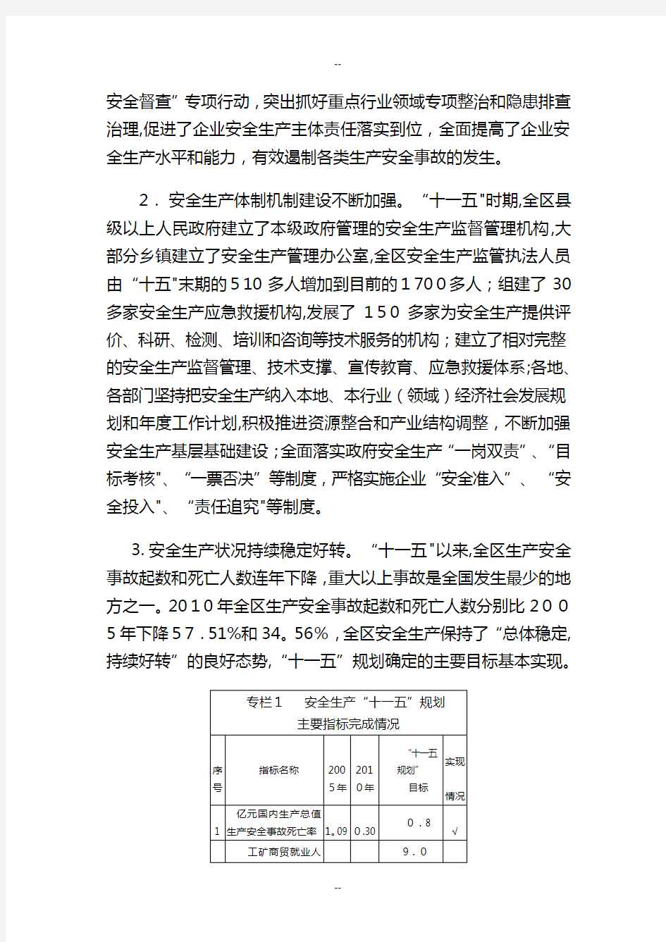 广西壮族自治区安全生产“十二五”规划