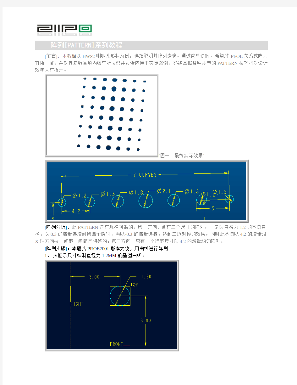 PROE阵列系列教程-关系式阵列一例详解