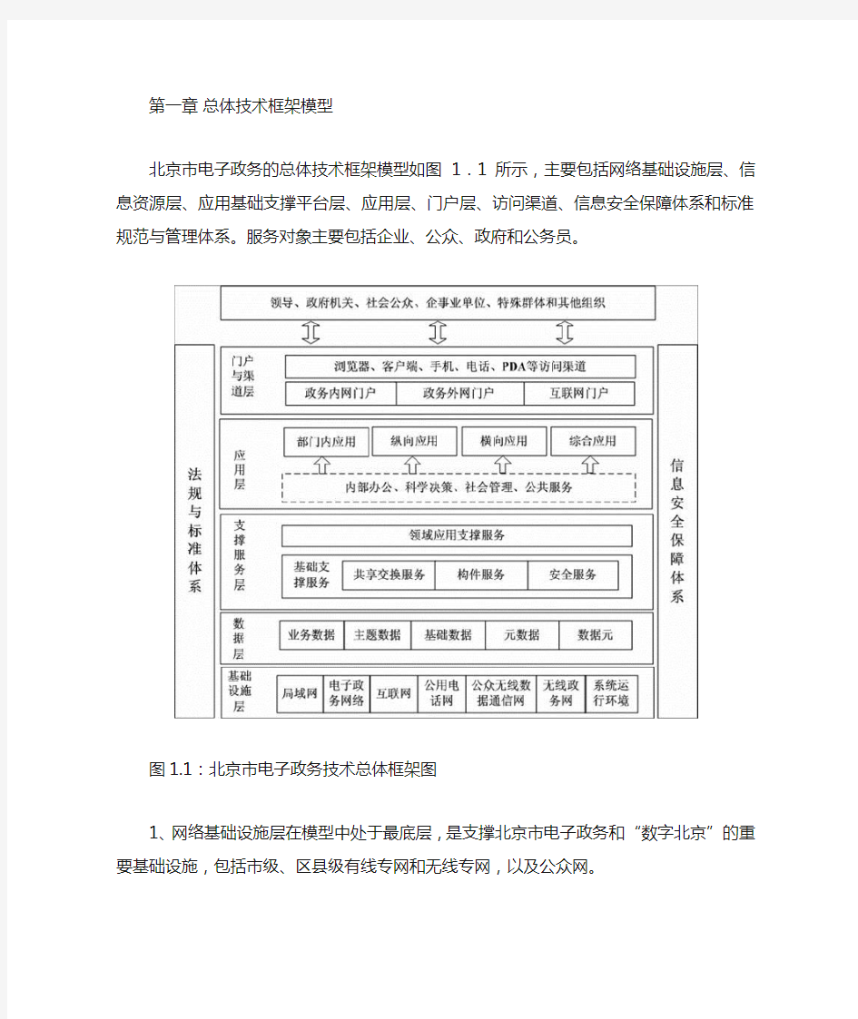 《北京市电子政务技术总体框架(试行)》