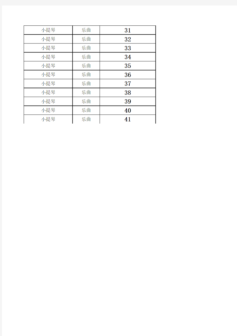 广东省2016年音乐术科统考钢琴以外的器乐曲目