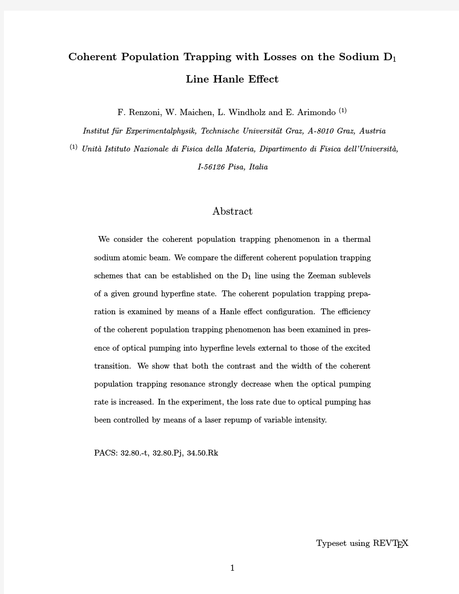 Coherent Population Trapping with Losses on the Sodium D 1