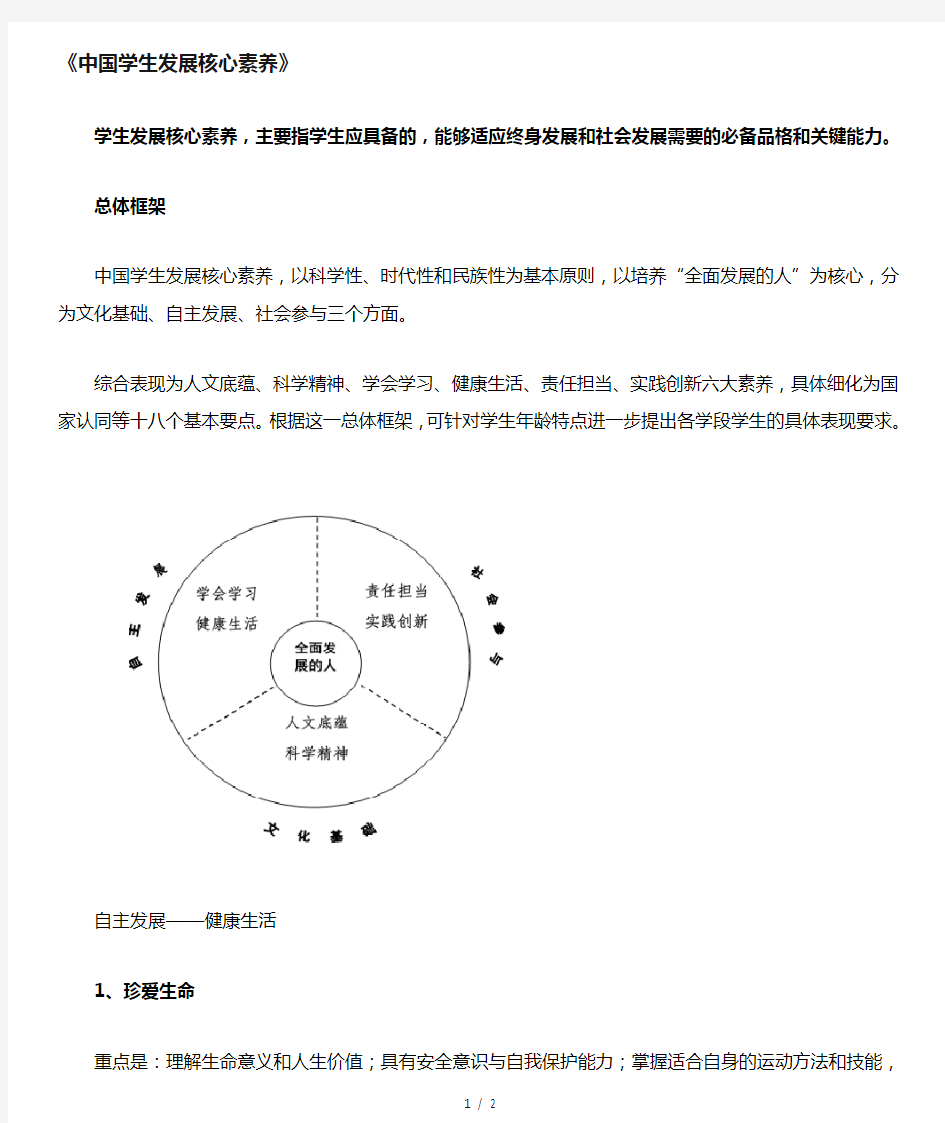 中国学生发展核心素养-主题班会