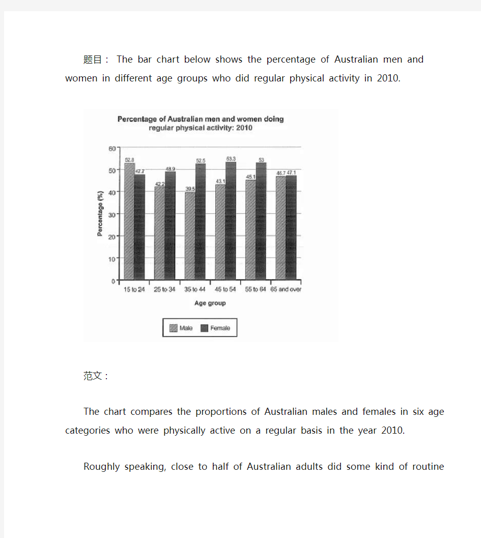 雅思小作文真题范文-'physical activity' answer