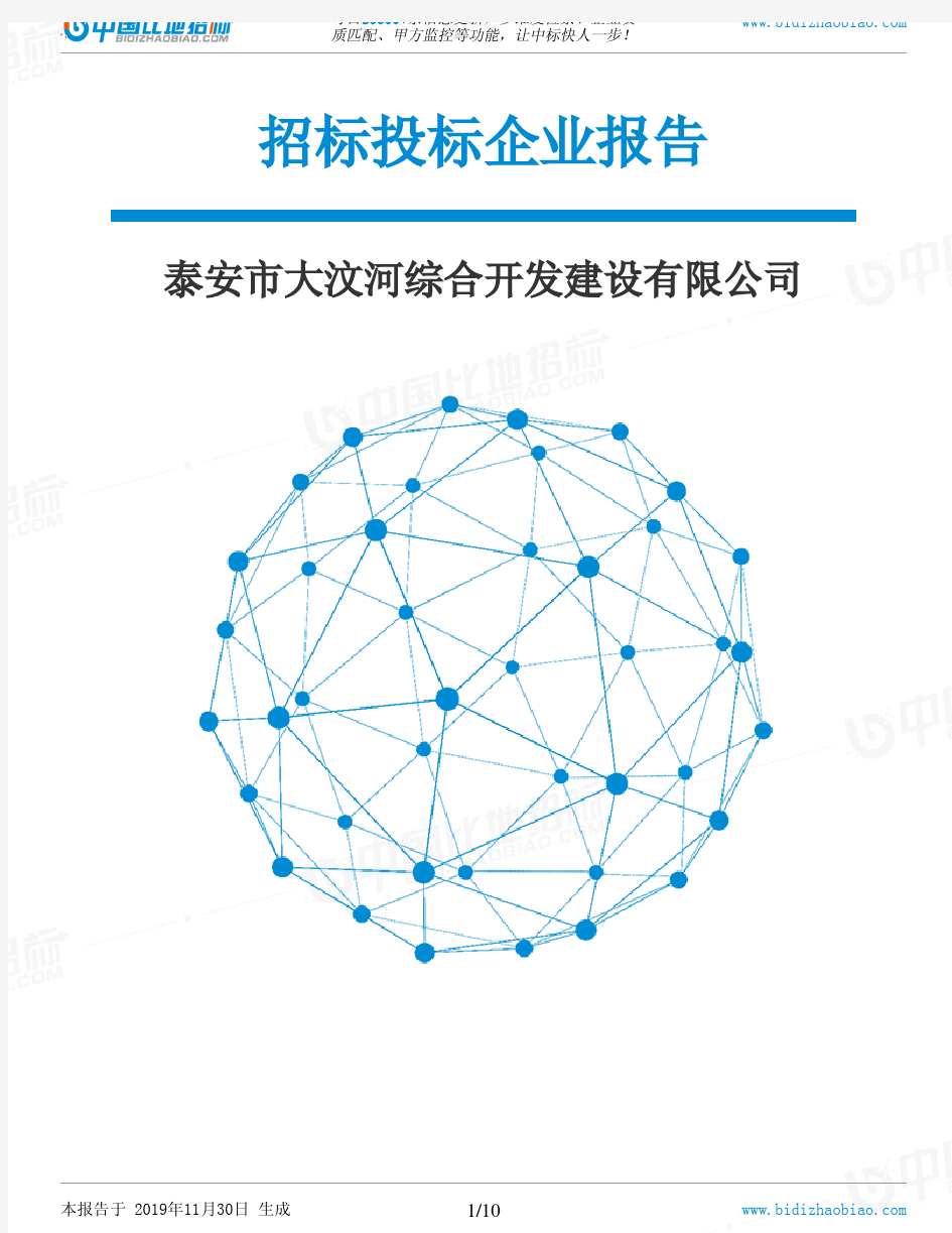 泰安市大汶河综合开发建设有限公司-招投标数据分析报告