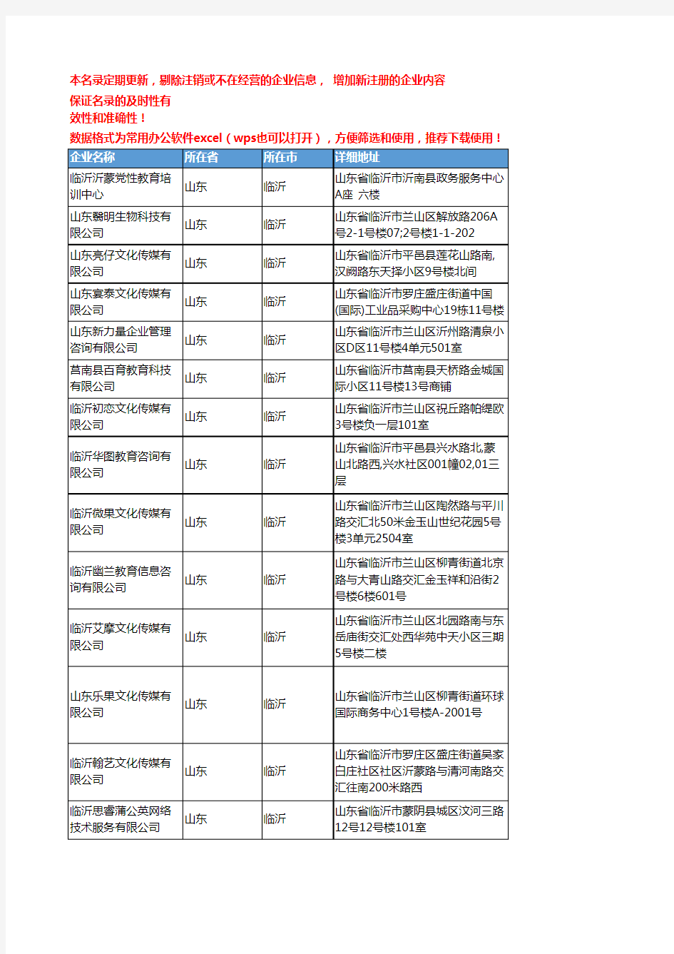 2020新版山东临沂活动策划企业公司名录名单黄页联系方式大全94家