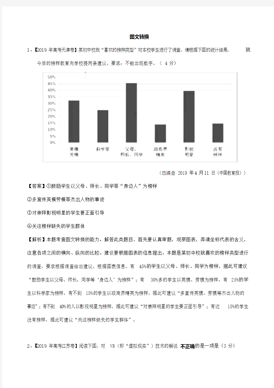 2020年高考语文真题分类汇编：图文转换