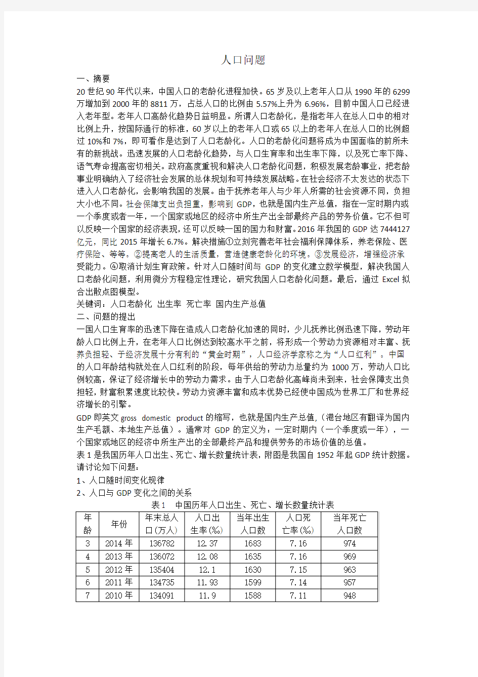 数学建模人口问题 --2