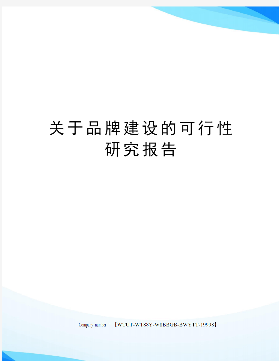 关于品牌建设的可行性研究报告