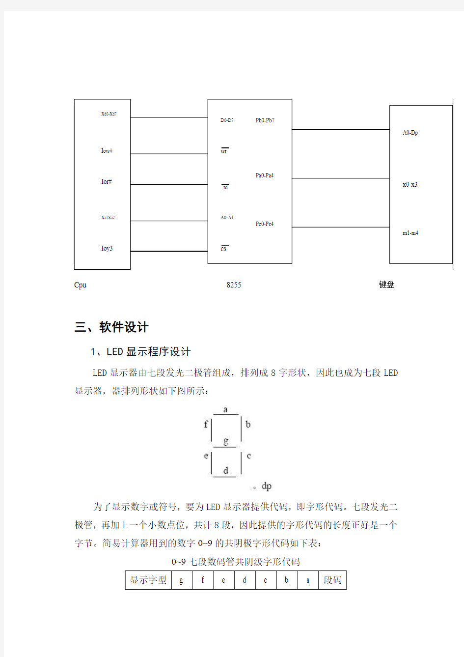 简易计算器完整课程设计