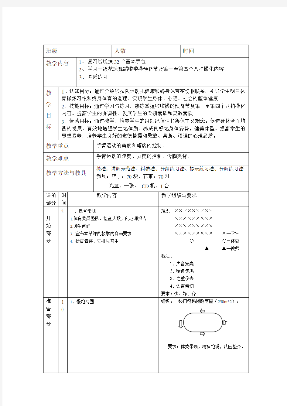 啦啦操教案二