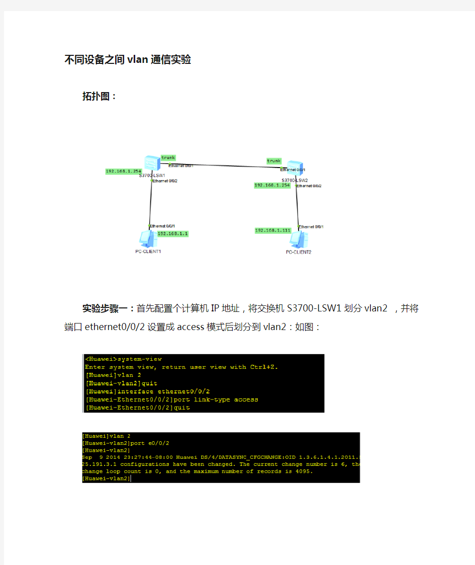 不同设备之间vlan通信