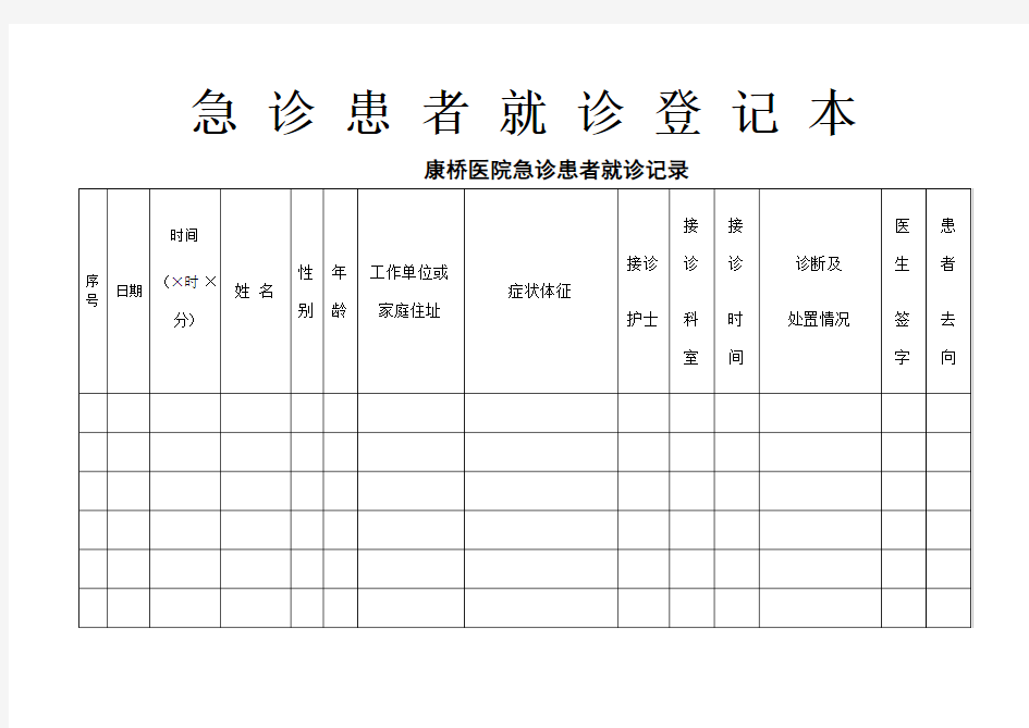 急诊登记本