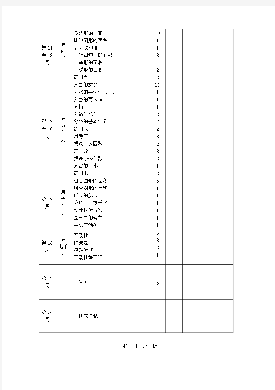 新北师大版小学五年级上册数学教案全册