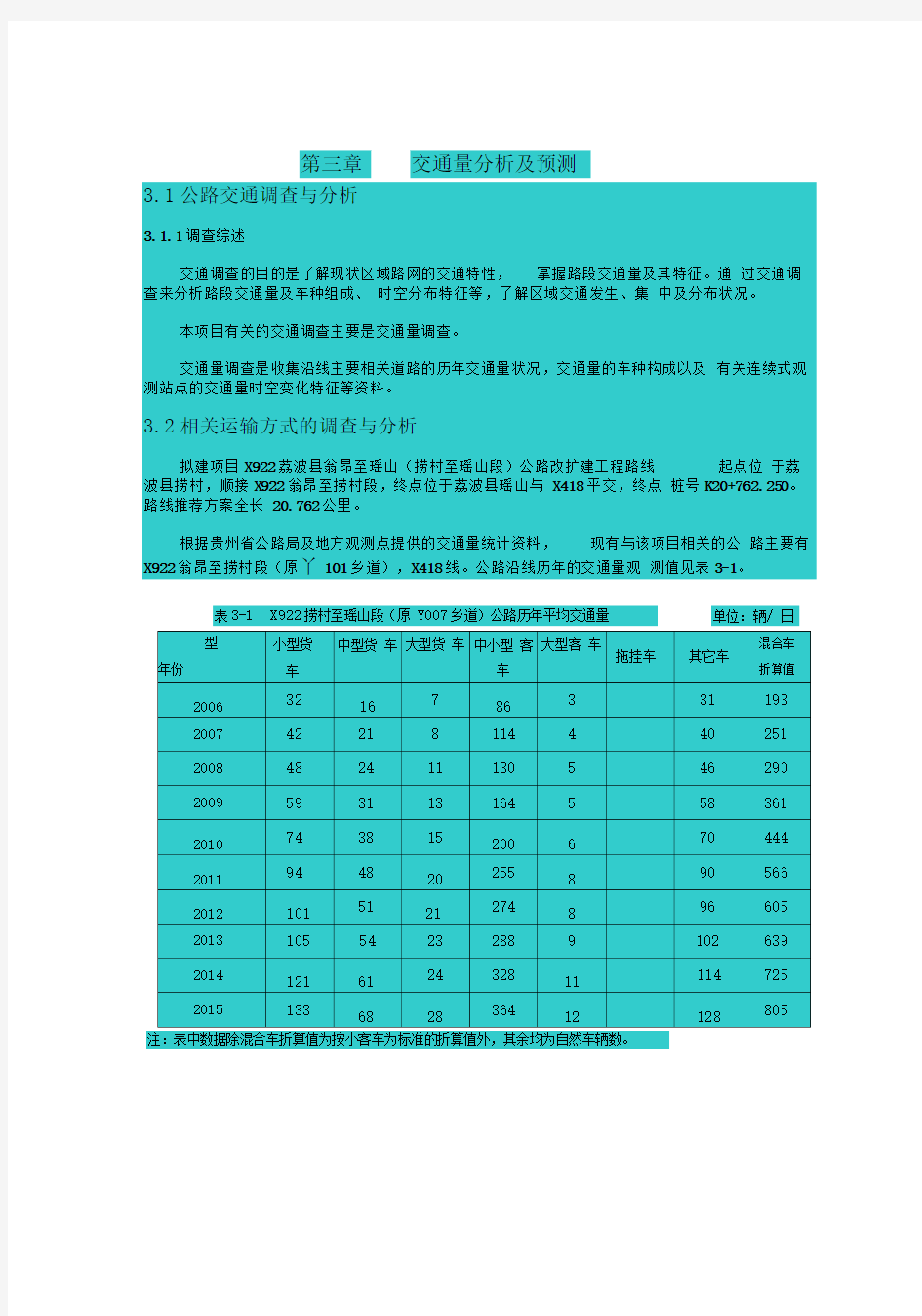 交通量分析及预测