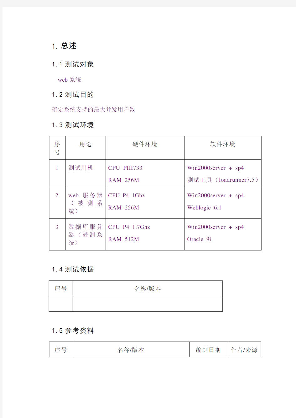 web系统性能测试报告)