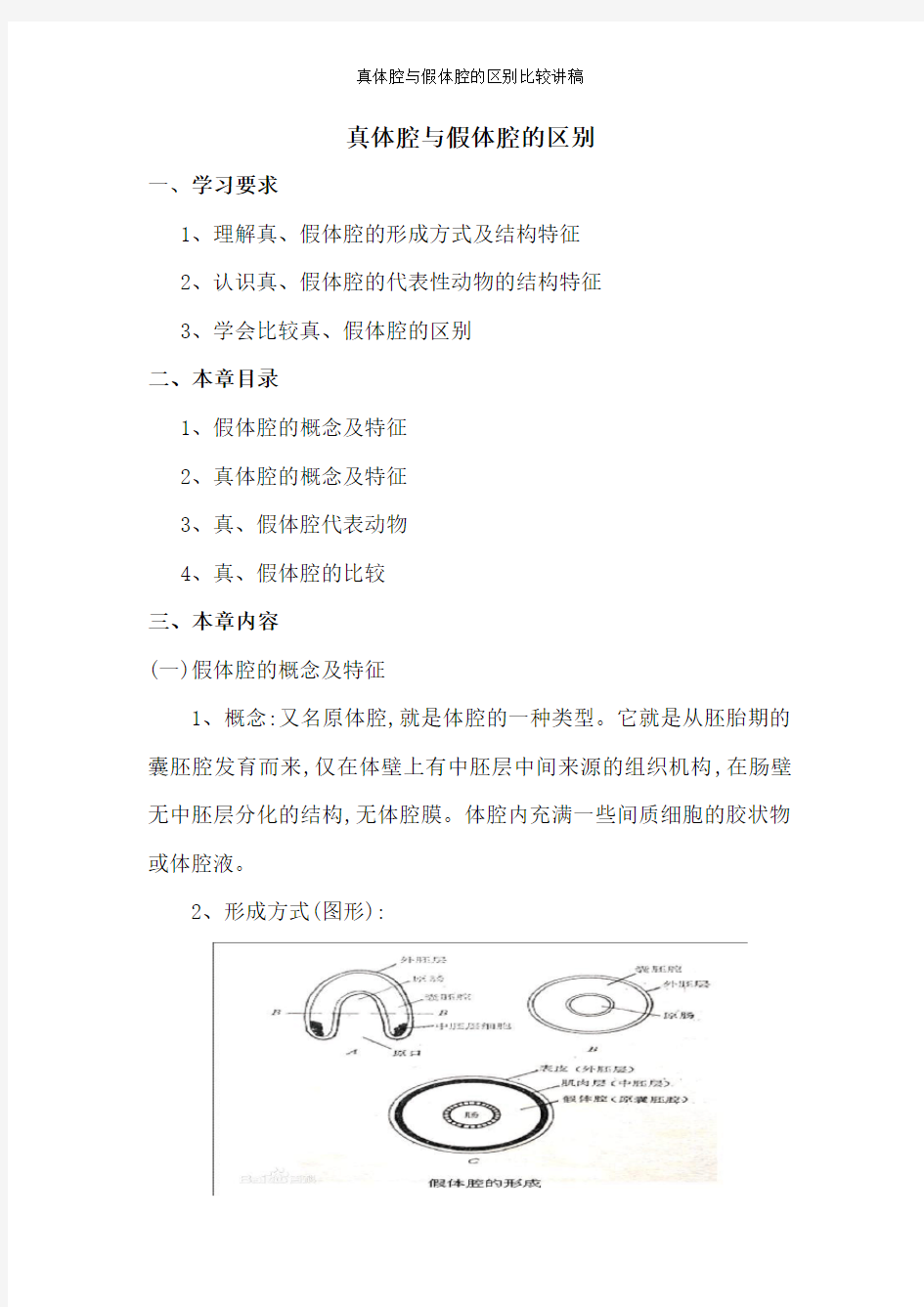 真体腔与假体腔的区别比较讲稿