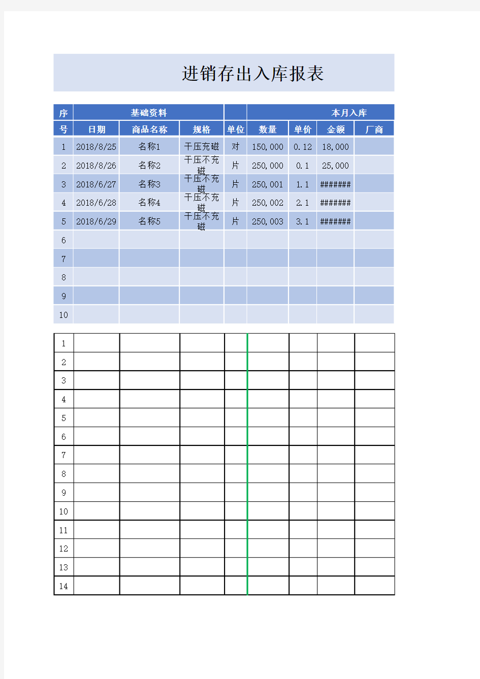 进销存出入库报表