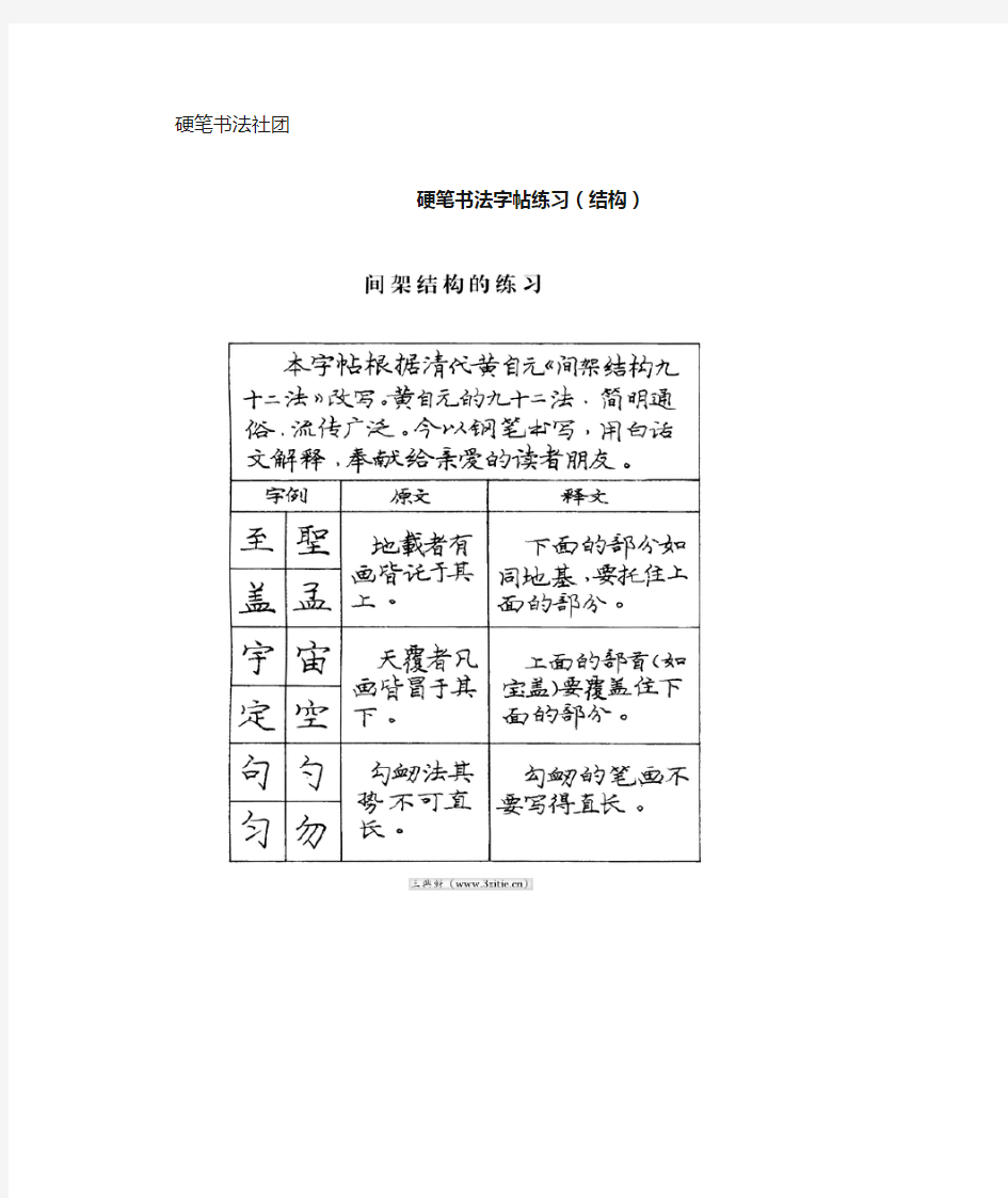 庞中华楷书基本笔画